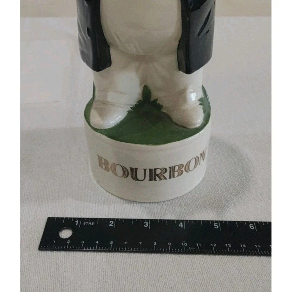 Southern Gentleman- Bourbon Decanter, Vintage - cigar, pocket watch chain, hat